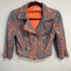 Darling Coral & Grey Blazer Size small